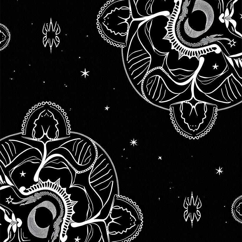 Midnight Constellation Design with Celestial Motifs (Black) - ODIKA