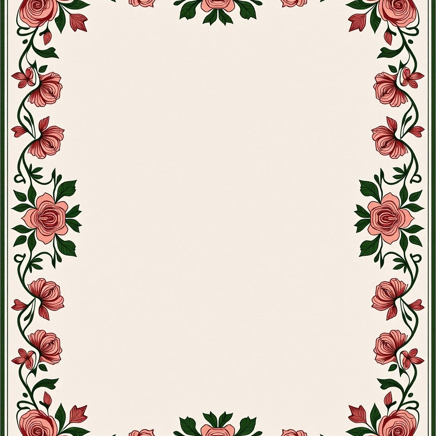 Rose Garden Tapestry Design Floor Covering (Pink) - ODIKA