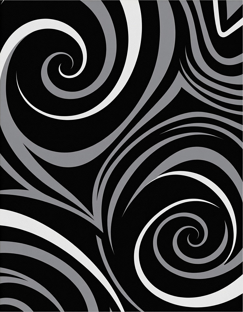 Abstract Swirl Plush Floor Cover Machine (Black) - ODIKA