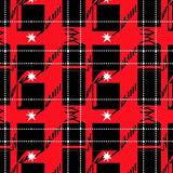 Festive Plaid Checkered Stars Winter Style(Red)
