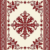 Classic Seasonal Damask with Elegant Scrollwork and Leafy Flourishes(Cream)
