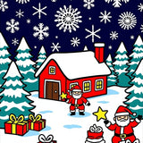 North Pole Workshop Magical Winter Wonderland Floor Covering(Red)