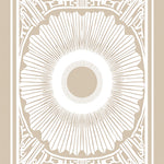 Art Inspired Sunburst Motif with Subdued Neutral Palettes (Beige) - ODIKA