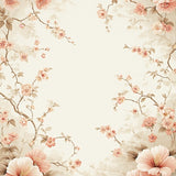 Beige Floral Patterned Area Runner with Non Slip Ultra Design(Beige)