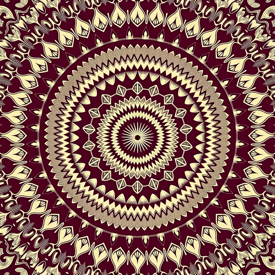 Boho Inspired Featuring Interlocking Petal Shapes and Elegant Filigree (Burgundy) - ODIKA