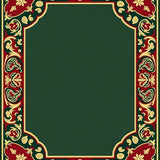 Rustic Holiday Tapestry Featuring Classic Symmetrical Flourishes(Green)
