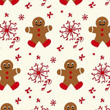 Festive Gingerbread Man Parade with Canes and Snowflake Accents(Brown)