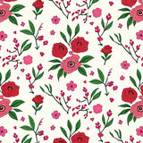 Vintage Botanical Blossom with Petite Flowers(Red)