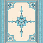 Tile Inspired Boho Floor Covering (Blue) - ODIKA