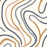 Minimalist Nordic Contemporary Abstract Brushstroke Wave Modern(Brown)