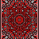 Festive Snowflake Mosaic with Elegant Tree Silhouettes(Red)