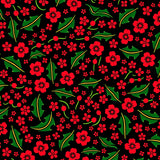 Abstract Holly Berry Clusters with Curved Leafy Vines(Red)