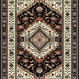 Abstract Tribal Area for Wooden Steps Beige Brown(Beige)