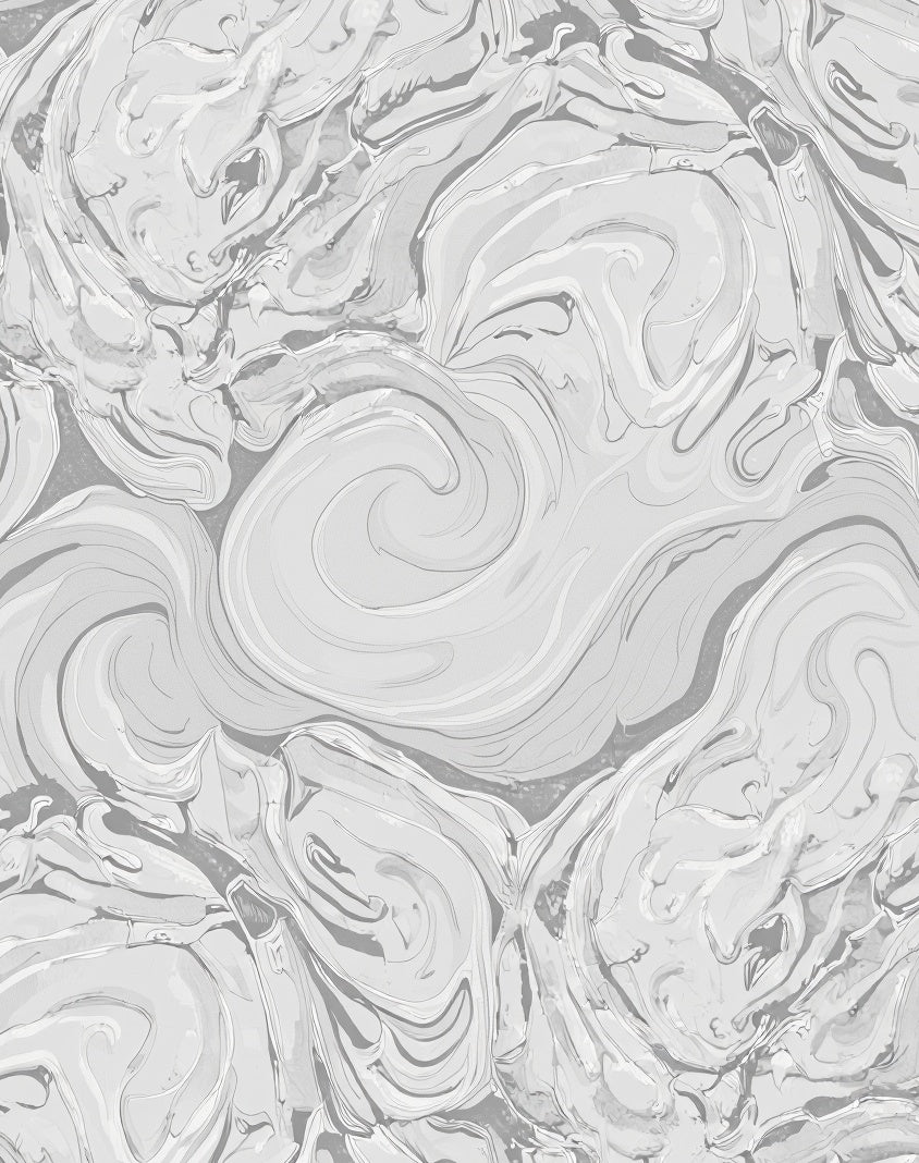 Ethereal Swirl Marble Veined Cloudy Mystical Haze (White) - ODIKA