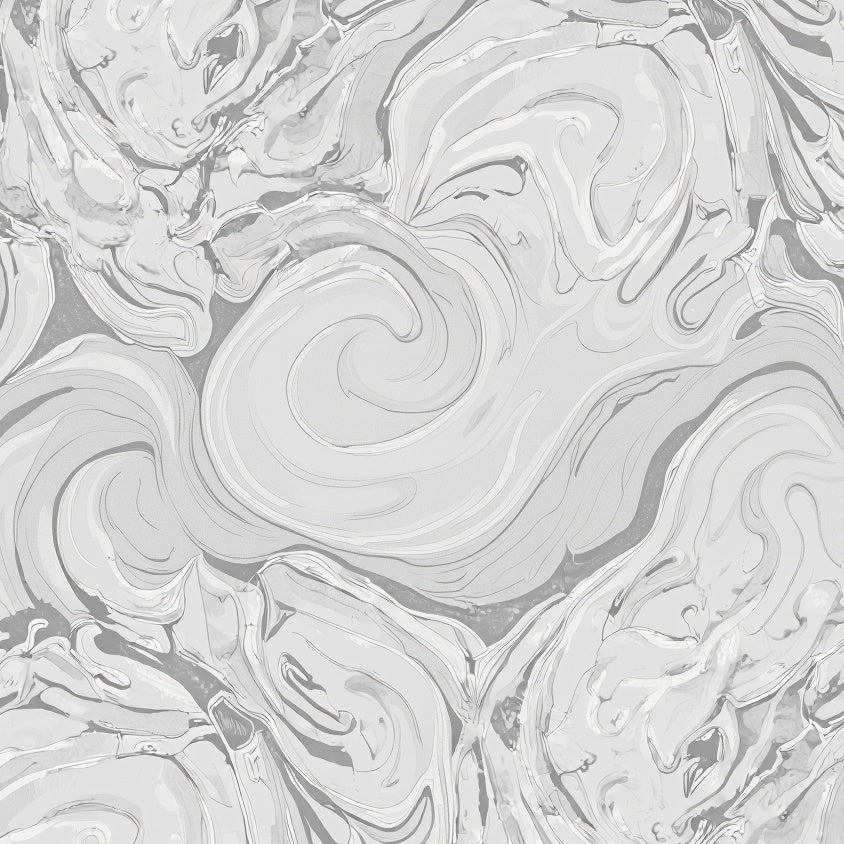 Ethereal Swirl Marble Veined Cloudy Mystical Haze (White) - ODIKA