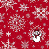 Holiday Snowflake Mosaic Featuring Jolly Snowman Illustration(Red)