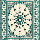 Medallion Abstract Anti Slip (Teal)