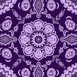 Luxurious Floral Plush Oval Throw (Purple)