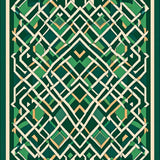 Timeless Patio Area with Interlocking Diamond Trellis(Green)