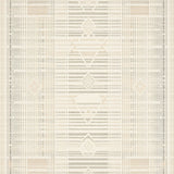 Elegant Beige Area Runner with Subtle Striped Geometric Motifs(Beige)