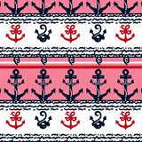 Nautical Anchor Motif Entry with Maritime Stripes(Pink)