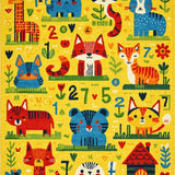 Counting Animals Educational Carpet for Children Room(Yellow)