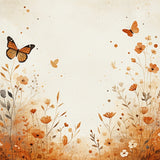 Boho Butterfly Meadow Abstract Insect Art Floor Covering for Home(Beige)