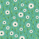 Blooming Meadow Floral Tapestry With Elegant Botanical Motifs(Green)