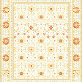 Retro Beige Geometric and Floral Fusion Design(Beige)