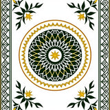 Celestial Starburst Featuring Interwoven Lattice and Holiday Ornaments(Green)