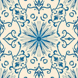 Timeless Botanical Swirl Abstract Artisan (Blue) - ODIKA