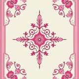 Damask Motif with Romantic Rose Garden Accents (Pink)
