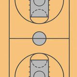 Basketball Court Beige Floor Gray Key Dark Gray Lines(Beige)