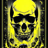 Punk Rock Edgy Skull Motif(Yellow)