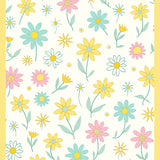 Retro Daisy with Playful Scattered Bud Design (Yellow)