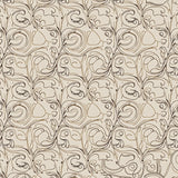 Spiral Flourish Interlocking Decorative Sophisticated Design (Beige)