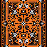 Baroque Skull Filigree Gothic Ornamental Horror Damask(Orange)