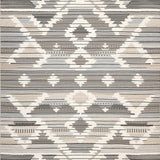 Boho Farmhouse Berber Style Area With Geometric Diamond Grid(Gray)