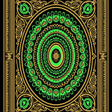 Emerald Spiral Medallion with Intricate Interlocking Motifs (Black)