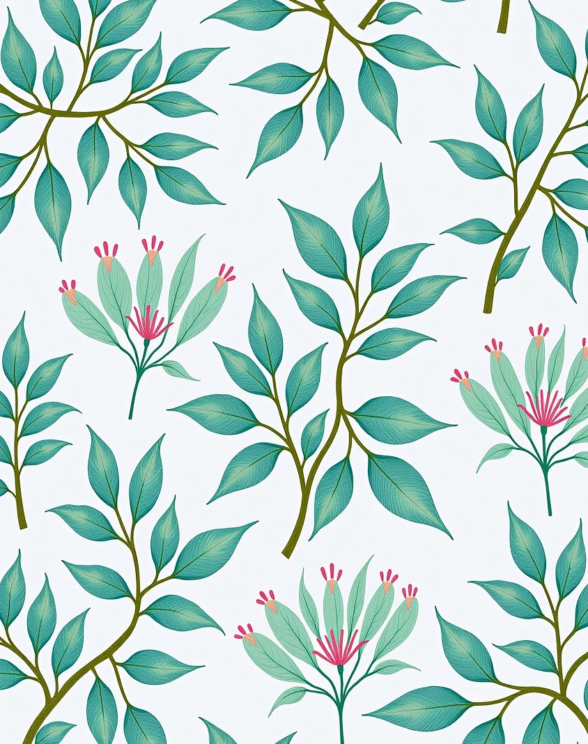 Elegant Verdant Bouquet Sophisticated Natural Artistry (Blue) - ODIKA