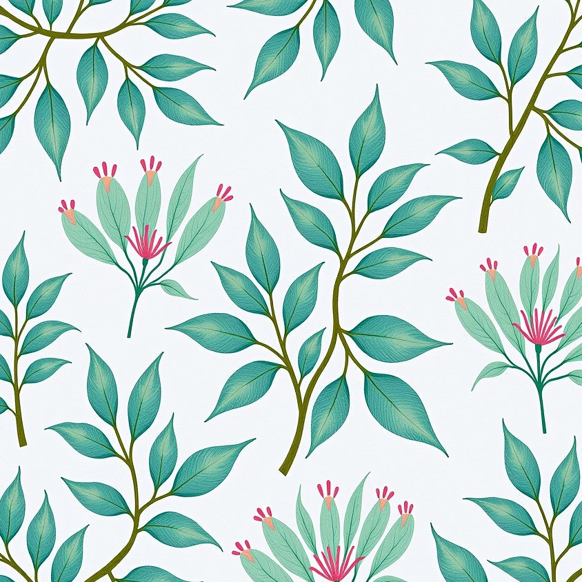 Elegant Verdant Bouquet Sophisticated Natural Artistry (Blue) - ODIKA