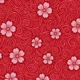 Enchanted Garden Bloom Tapestry With Artistic Swirl(Red)