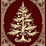 Yuletide Celebration Front Step Barrier Displaying Fir Motif(Red)