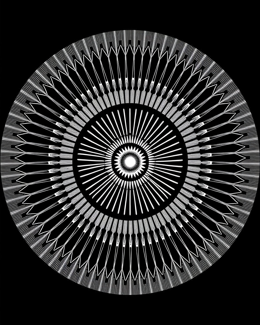 Midnight Constellation Burst Radial Contemporary Design (Black) - ODIKA