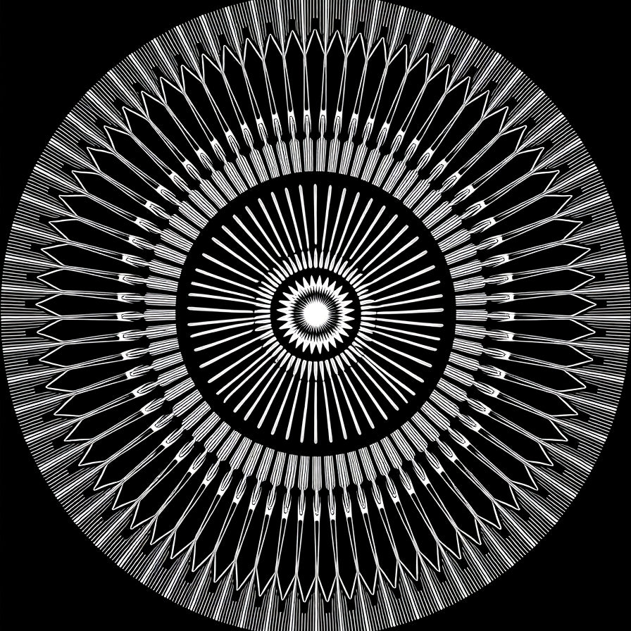 Midnight Constellation Burst Radial Contemporary Design (Black) - ODIKA