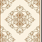 Traditional Ornate Damask Elegant Motif (Beige)
