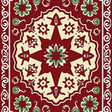 Gingerbread House Village Scene with Swirl Borders(Red)
