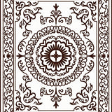 Vintage Botanical Medallion Swirl Motif(Brown)