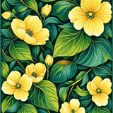 Floral Bath with Yellow and Green Flowers(Yellow)