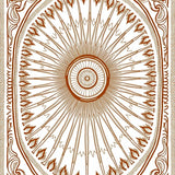 Boho Sunburst Interlocking Motif Retro Artistic(Brown)
